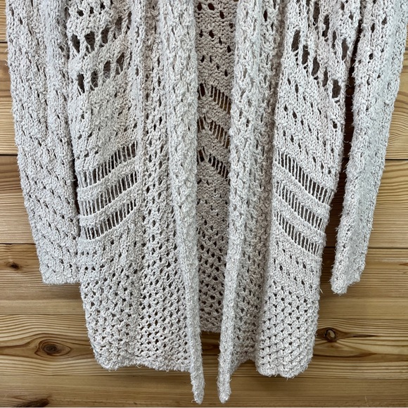 Line the Label Cardigan Sweater Duster Longline Small Cotton Ivory Festival B88 - Picture 3 of 16